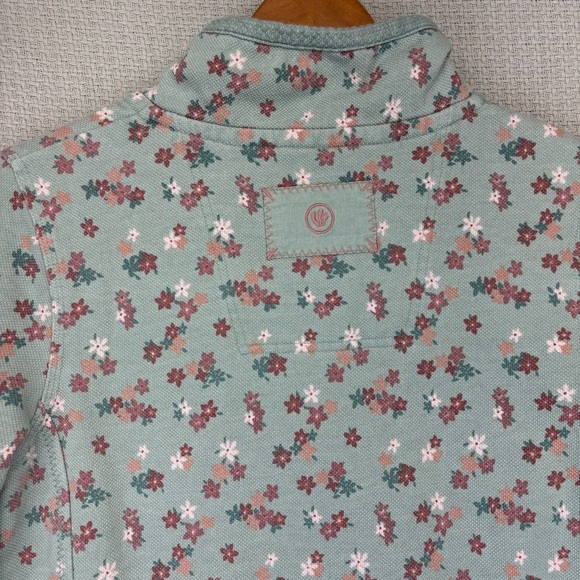 Fat Face The Airlie Sweatshirt Jumper 1/4 Zip Floral Print Blue Cotton Pocket 4 - Picture 7 of 9